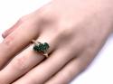 9ct Emerald & Diamond 3 Stone Ring