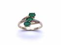 9ct Emerald & Diamond 3 Stone Ring