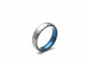 Tungsten Carbide Hammered Ring Blue IP Plating 6mm