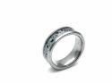 Tungsten Carbide & Carbon Fibre Cogs Inlay Ring