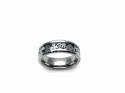 Tungsten Carbide & Carbon Fibre Cogs Inlay Ring
