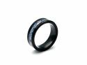 Tungsten Carbide Ring Black & Blue IP Plating 7mm