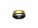 Tungsten Carbide Ring Yellow & Black IP Plating