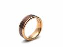 Tungsten Carbide Ring Hammered Rose and Brown 7mm