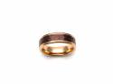 Tungsten Carbide Ring  Hammered Rose and Brown 7mm