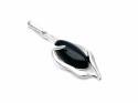 Silver Whitby Jet Fancy Pendant