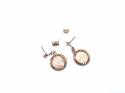 9ct Coin Style Stud Drop Earrings