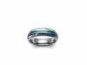 Tungsten Carbide Ring Abalone Shell & Created Opal