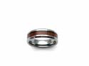 Tungsten Carbide Ring Wood Inlay 7mm