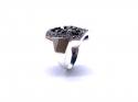 Silver Marcasite & Onyx Ring