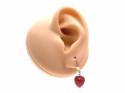 9ct Cornelian Heart Drop Earrings