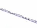 9ct White Gold CZ Bracelet 8 inch