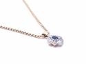 18ct Sapphire & Diamond Pendant & Chain