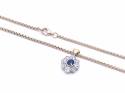 18ct Sapphire & Diamond Pendant & Chain