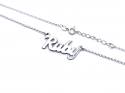 Silver Ruby Name Plate Necklet