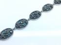 Silver Marcasite & Mother Of Pearl Bracelet 7 inch