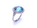Zircon & Diamond Halo Ring