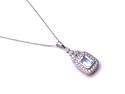 18ct Aquamarine and Diamond Pendant & Chain 0.25ct