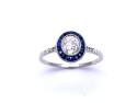 Sapphire & Diamond Halo Ring