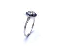 Sapphire & Diamond Halo Ring