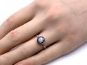Sapphire & Diamond Halo Ring