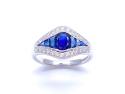 18ct White Gold Sapphire & Diamond Cluster Ring