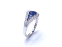 18ct White Gold Sapphire & Diamond Cluster Ring