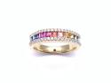 18ct Yellow Gold Multi-Sapphire & Diamond Ring