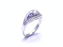 18ct White Gold Sapphire and Diamond Cluster Ring