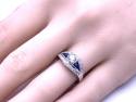 18ct White Gold Sapphire and Diamond Cluster Ring
