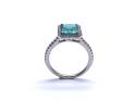 Platinum Emerald & Diamond Halo Ring