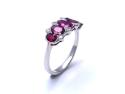 18ct White Gold Ruby & Diamond Ring 0.08ct