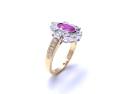 18ct Yellow Gold Ruby & Diamond Cluster Ring