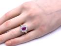 18ct Yellow Gold Ruby & Diamond Cluster Ring