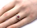 18ct Yellow Gold Ruby & Diamond Cluster Ring