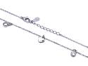 Silver CZ Heart Anklet