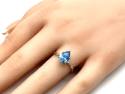 9ct White Gold Blue CZ Solitaire Ring
