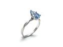 9ct White Gold Blue CZ Solitaire Ring