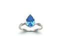 9ct White Gold Blue CZ Solitaire Ring