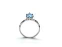 9ct White Gold Blue CZ Solitaire Ring