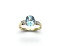 9ct Blue Topaz & Diamond Ring
