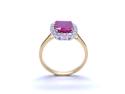 18ct Yellow Gold Ruby & Diamond Cluster Ring