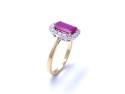 18ct Yellow Gold Ruby & Diamond Cluster Ring