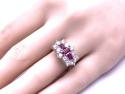 18ct Yellow Gold Ruby & Diamond Cluster Ring