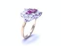 18ct Yellow Gold Ruby & Diamond Cluster Ring