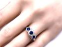 18ct White Gold Sapphire & Diamond Cluster Ring