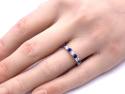 9ct White Gold Sapphire & Diamond 7 Stone Ring
