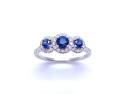 18ct White Gold Sapphire & Diamond Cluster Ring