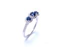 18ct White Gold Sapphire & Diamond Cluster Ring