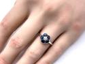 18ct White Gold Sapphire & Diamond Cluster Ring